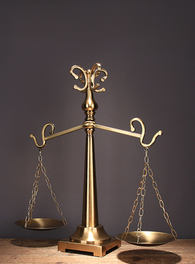 新中式天平秤摆件样板房玄关客厅茶几电视酒柜铁艺复古简约平衡称