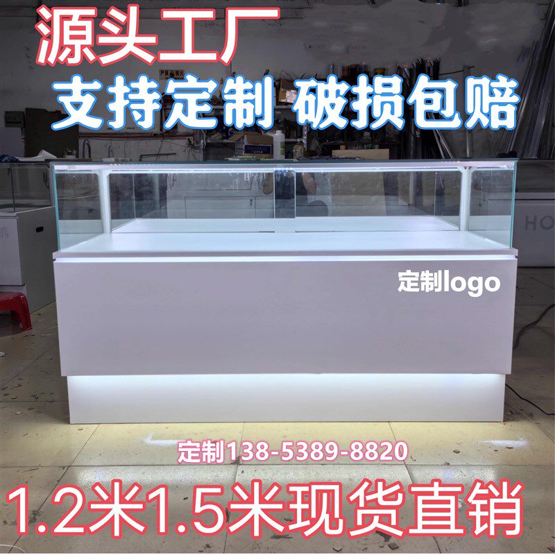 新款手机柜台展示柜玻璃柜台靠墙前开柜样品展会柜定做玻璃柜厂家