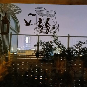 飞翔的爱自行车壁挂吊饰 花园装饰 民宿咖啡厅庭院户外 摆件杂货