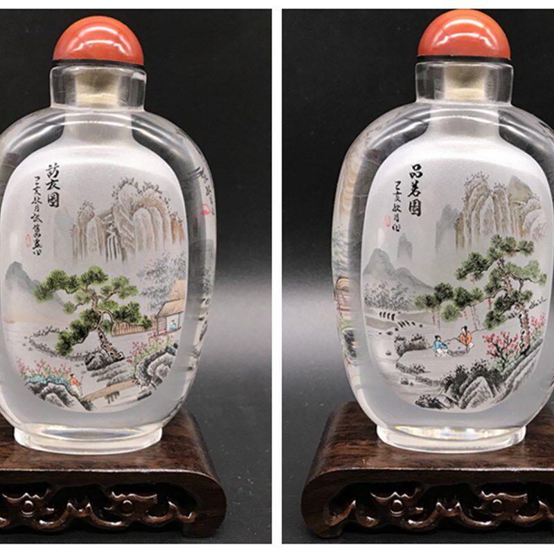 衡水特产内画鼻烟壶创意特色纯手工水晶工艺礼品摆件收藏外事
