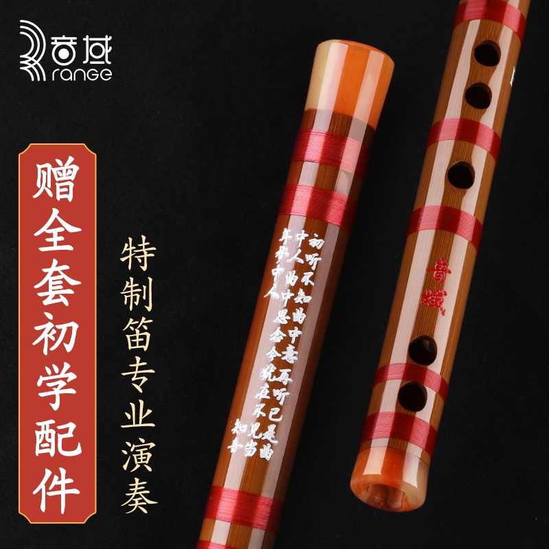 一节笛棕色F调 初学入门学生横笛竹笛专业演奏笛子零基础民族乐器