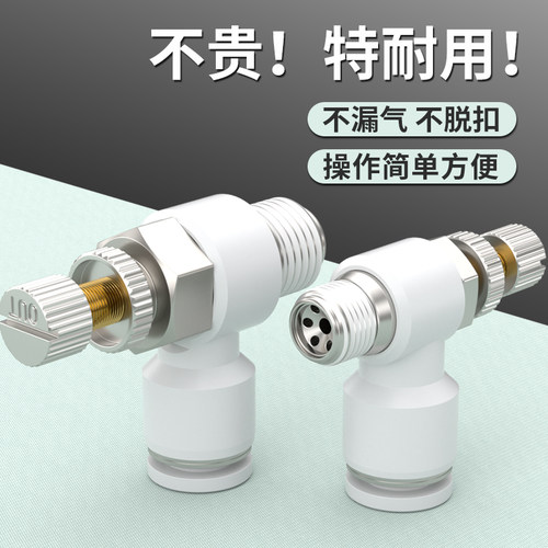 调速阀进气调节阀节流阀气动可调SL4-m5/6-01/8-02可调节气接头