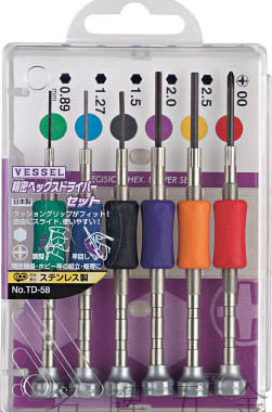日本威赛尔威 VESSEL精密内六角螺丝刀6件套装TD-58  0.89~2.5mm