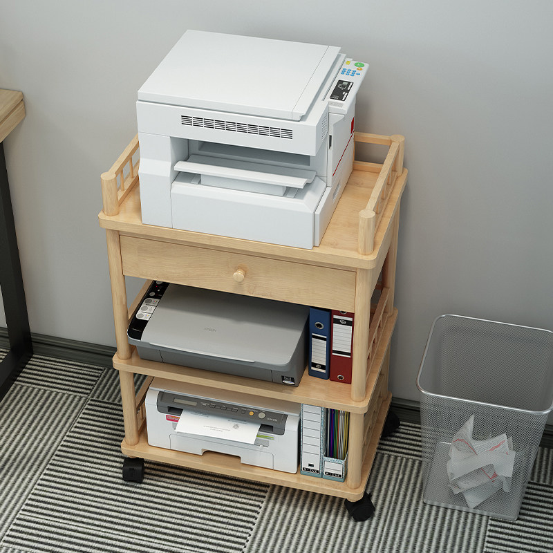 打印机架复印机托架柜子功放机移动多层落地办公室置物带抽屉收纳