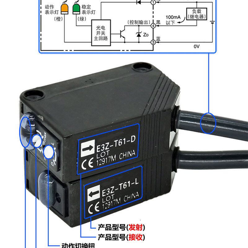 E3ZG-T61-S光电开关E3Z-D61/G61/T61A/T81/D81/D62/R61传感器LS61