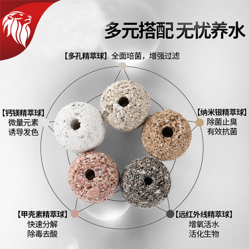 壹诺鱼缸原矿滤材水族箱过滤材料硝化培菌球石英球净水纳米细菌屋