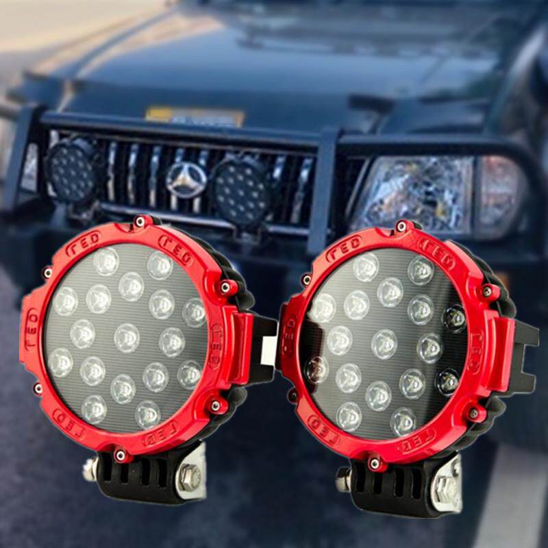 越野车LED射灯改装前杠车顶灯行李架灯6寸圆灯12V24V强光灯近光灯