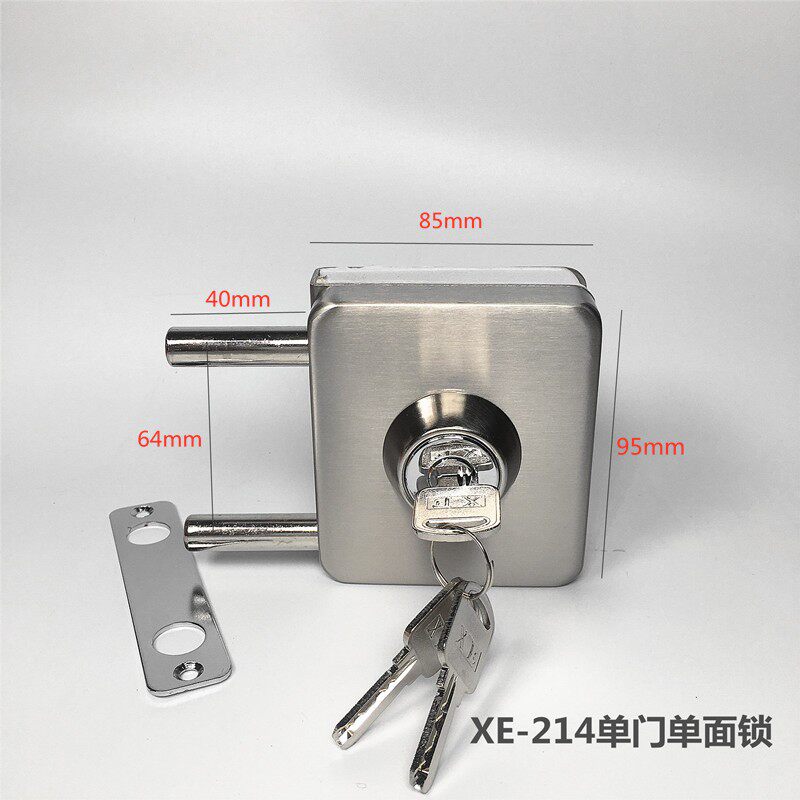 方型玻璃门锁免开孔玻璃门锁无边框玻璃门锁XE门锁xiongye门锁