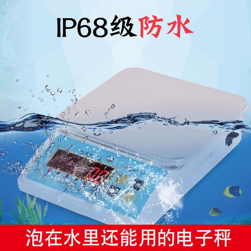 凯衡防水电子秤不锈钢3/6kg/0.1g小型称海鲜参奶茶店专用厨房防潮