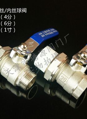 全铜PPR外丝/内丝活接铜球阀 热熔管阀门截门开关 4 6分 1寸