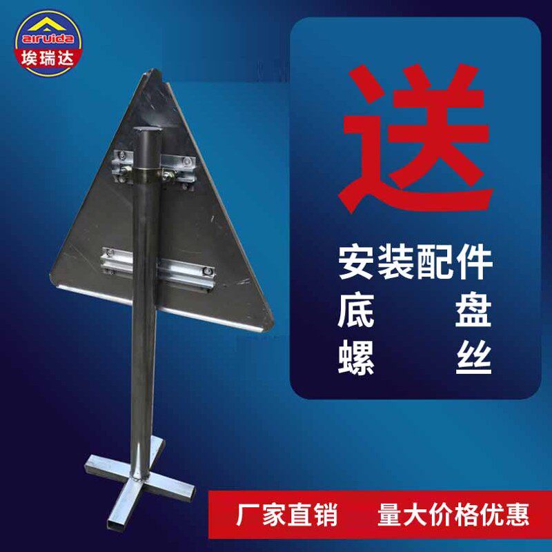活动立柱 可移动杆子 镀锌管 铁柱 警示柱标志牌钢管十字款圆盘款