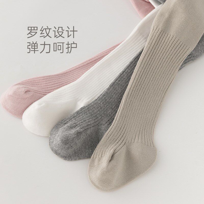 乖奇熊女宝宝白色连裤袜大pp春秋季可爱连体袜婴儿童打底裤袜秋冬