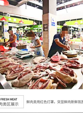 吊灯店铺农贸市场商用个性单头餐厅灯具水果蔬菜熟食店彩色灯罩