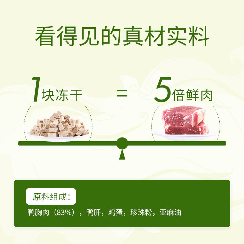 爱立方鸭肉冻干猫粮猫咪生骨猫粮主食冻干200g*3包
