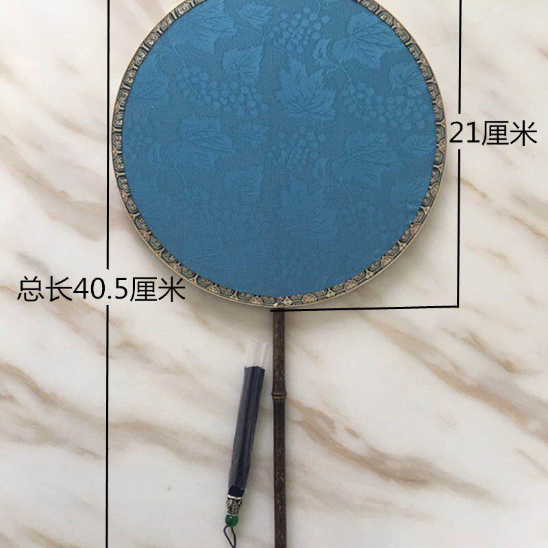 简约圆形团扇定制中国风古典汉服长柄古风团扇旗袍舞蹈扇子女宫扇