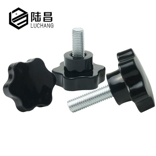 手拧胶头螺丝 60# 六角型把手螺栓 梅花胶头机螺钉M12M14M16