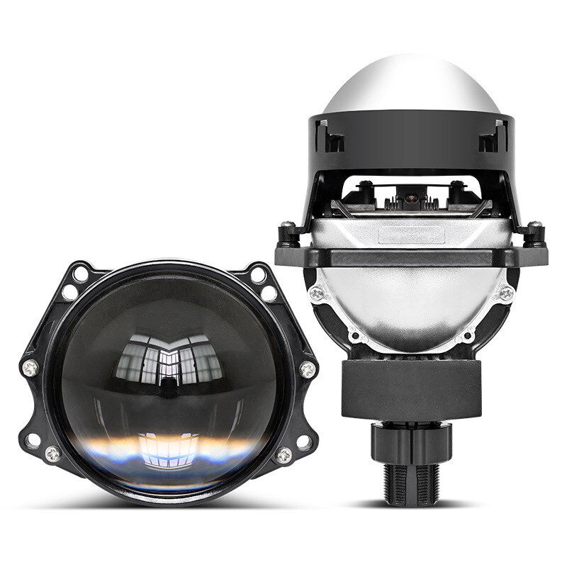LED车灯大灯2.5寸双光透镜双灯杯65W小太阳光型汽车摩托车通用12V