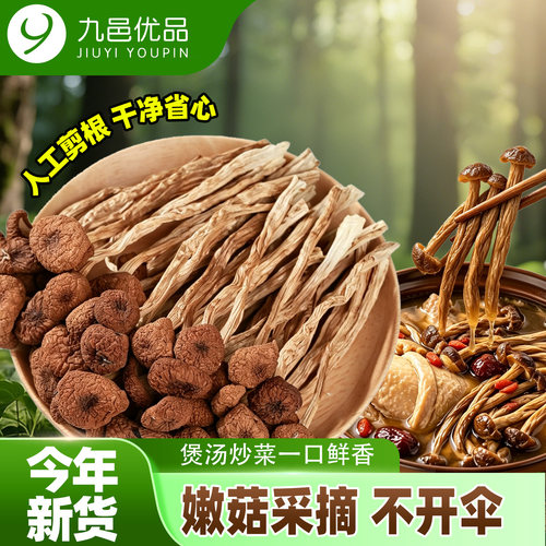 九邑优品今年新货茶树菇干货农家食用菌新鲜采摘蘑菇【煲汤炖汤】