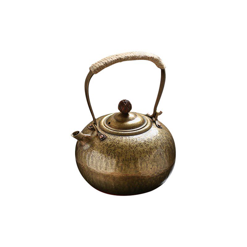 手工仿古铜壶提梁铜壶 铜铫功夫炭炉电陶炉专用茶壶铁壶银壶铜壶