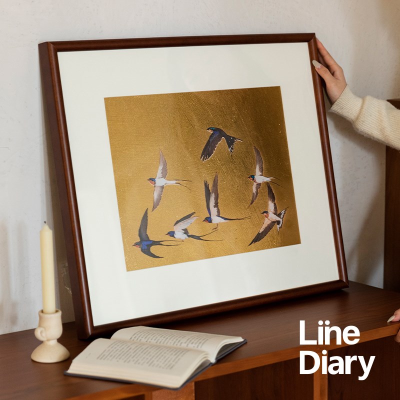 线稿日记燕语装饰画/卧室挂画客餐厅入户玄关背景墙落地