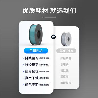 兰博 3D打印耗材 PLA耗材 金属色 金属质感光泽材料 适合高速打印
