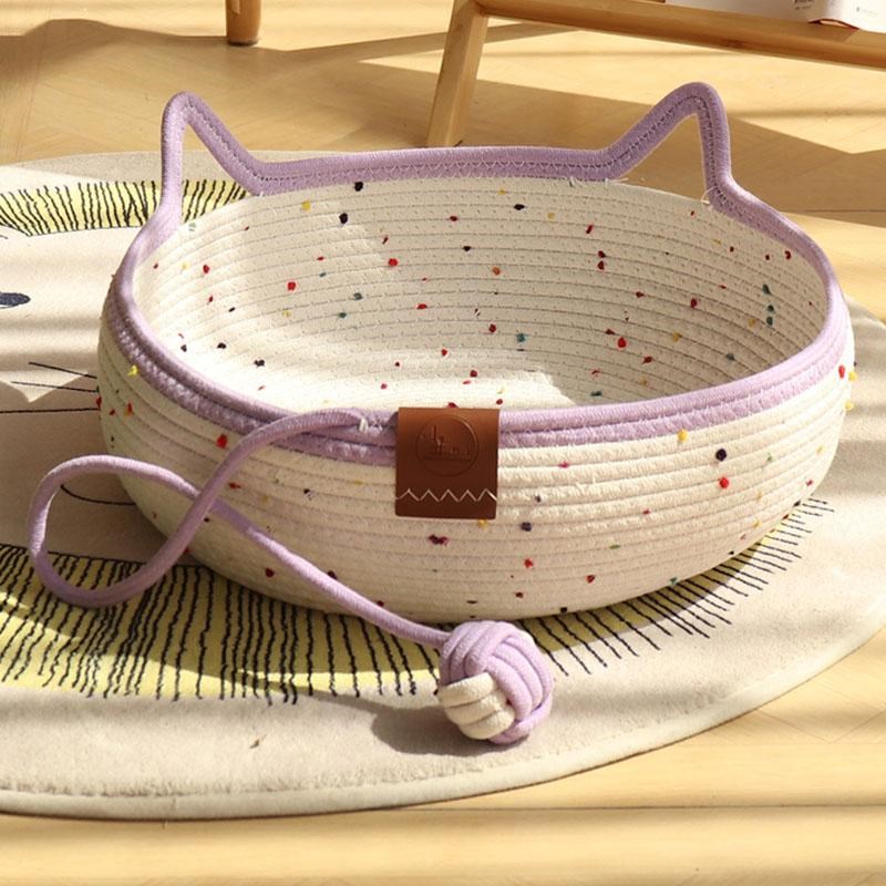粗麻编织藤编猫窝夏季宠物窝四季通用耐抓耐磨水洗猫抓板猫咪用品
