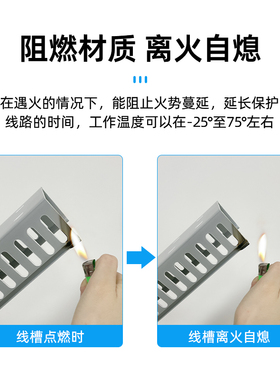 PVC阻燃工业灰色塑料连齿加厚封口闭口电箱控制配电柜走线行线槽