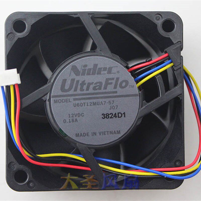 原装Nidec U60T12MUA7-57 J07 12V 0.16A 6CM 4线散热风扇