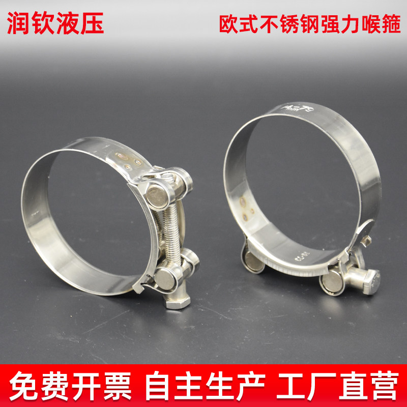 不锈钢强力喉箍卡箍欧式高压抱箍管箍锁紧水管油管卡箍管夹10个装图片
