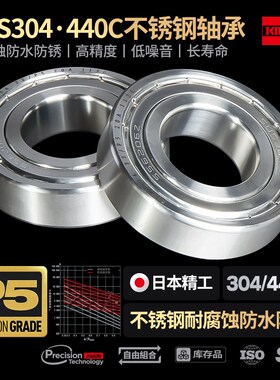 进口KIF不锈钢轴承304耐腐蚀S6206防水6207 6208 6209Z6210ZZ6211
