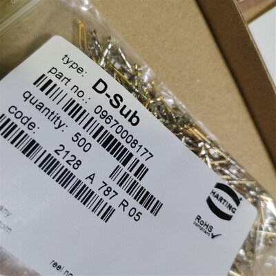 HARTING连接器09670008177插针D-SUB公针stamped male AWG20-24