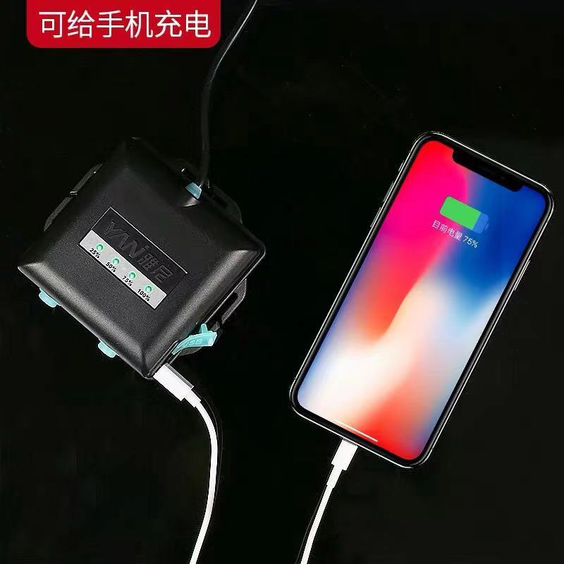 Yanni 7736S后大灯强光充电超亮传感器头戴式手电筒户外Led矿工灯