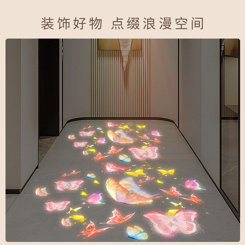 走廊过道投影灯锦鲤花朵荷花入户玄关装饰家用地面创意筒灯射灯