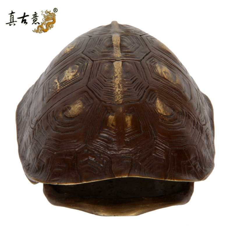 真古意 纯铜乌龟壳摆件文玩手把件铜龟壳六爻工具器具随身工艺品