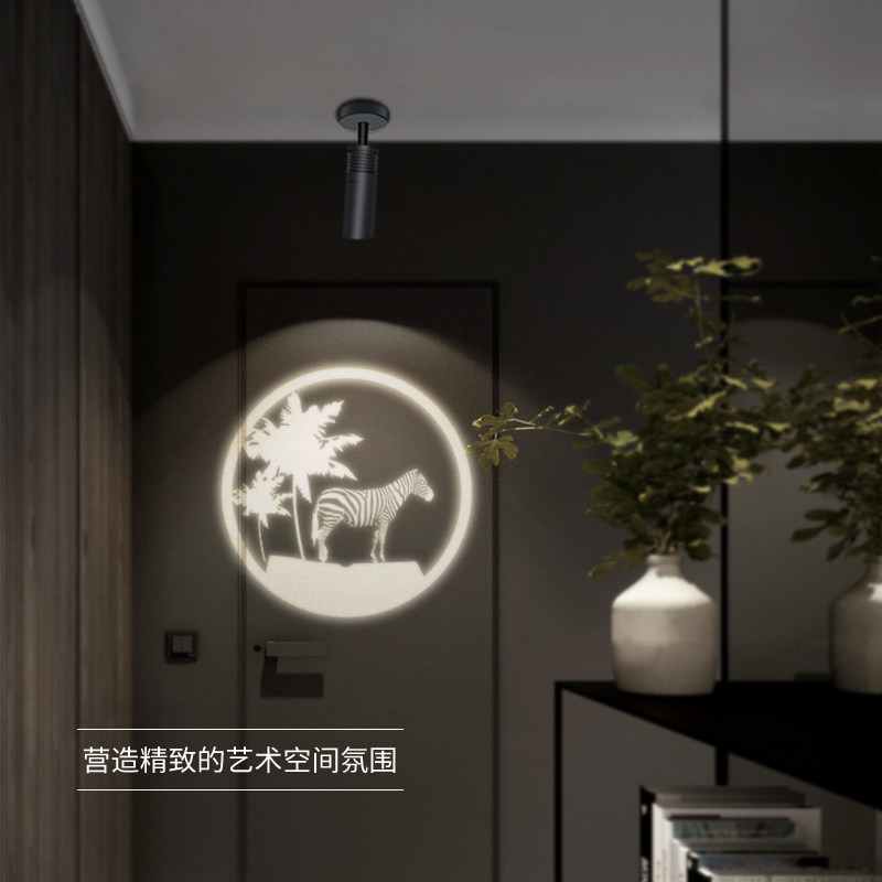 同狸树影投影射灯嵌入式艺术氛围灯 酒店走廊创意灯具12W高清LED