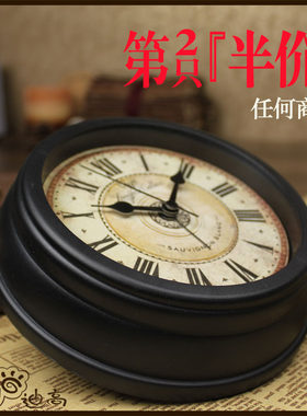 美式客厅座钟欧式复古老式闹钟小时钟创意钟表小型桌面摆件厨房钟