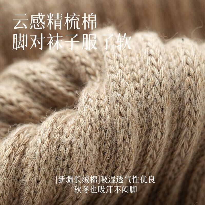 小腿袜男士长筒袜子秋冬款男款加厚毛圈保暖高筒毛巾底吸汗长袜男