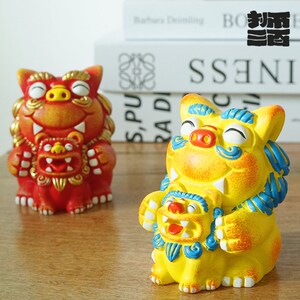 狮三百亲子狮 大小狮系列摸摸头抱抱狮空间摆件 纪念品