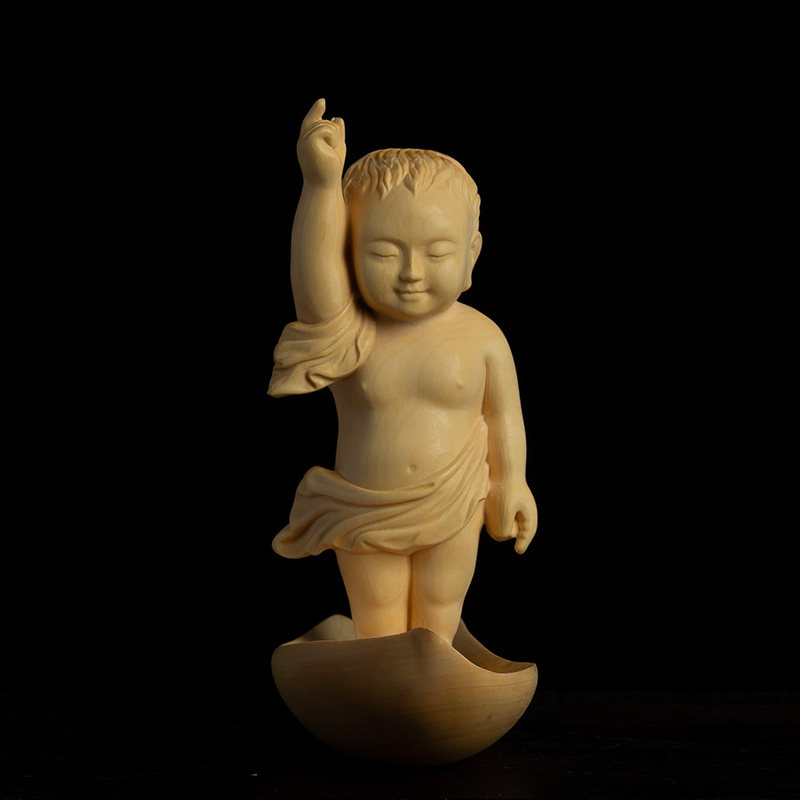 黄杨木雕精品小佛像手把件雕刻工艺品中式客厅文玩人物摆件宝宝佛