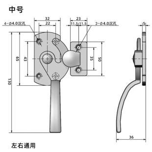 烘箱门锁电箱拉手密封门不锈钢把手涂装机械鸭掌门锁自动化密封扣