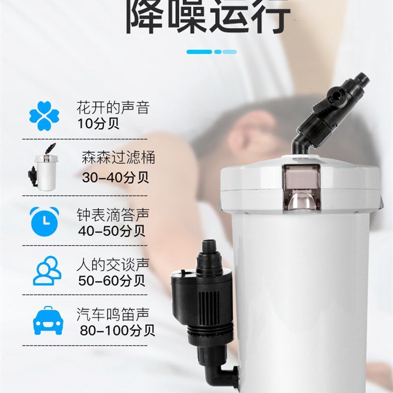 鱼缸过滤器森森过滤桶603b水族箱设备缸外小型前置外置静音三合一