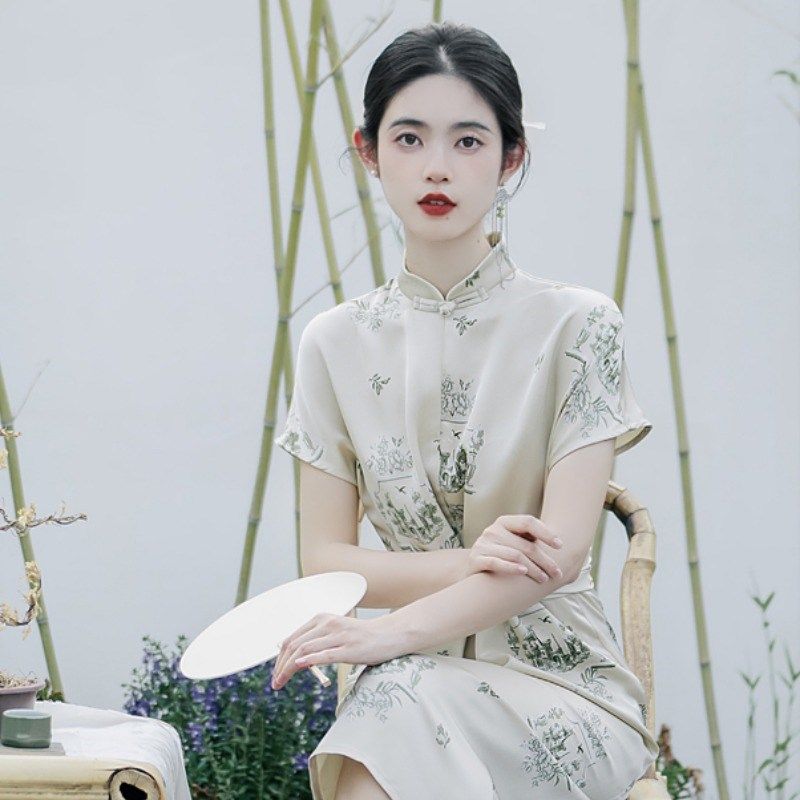 新式旗袍年轻款气质女夏中国风女装国风日常可穿改良新中式连衣裙