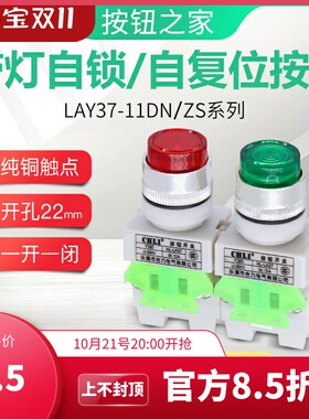 CHLI合力 LAY37-11DN(PBCY090)带灯按钮开关自复位自锁按钮 22MM