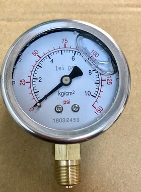 压力表 lei pai 耐震压力表 0-10bar  0-150psi NZ-616814 YN-60