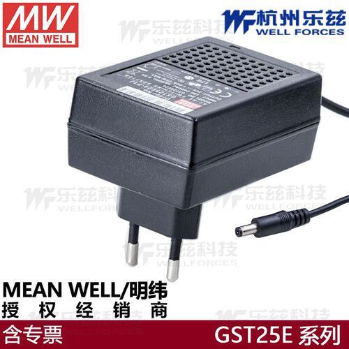GST25E24-P1J台湾明纬开关电源12V/5V适配器欧规节能环保替代GS