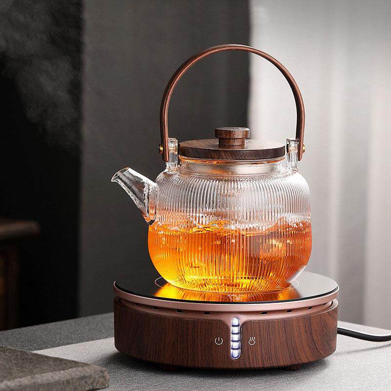玻璃煮茶壶蒸茶两用壶提梁泡茶壶木盖耐高温烧水壶大容量蒸煮茶器
