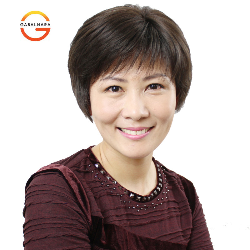轻薄双递针全手织真发短发假发女送妈妈女士中老年人整顶头套定做