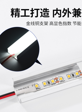 LED灯带条12v低压超亮贴片背胶自粘裸板COB24v线形线条灯光源专用