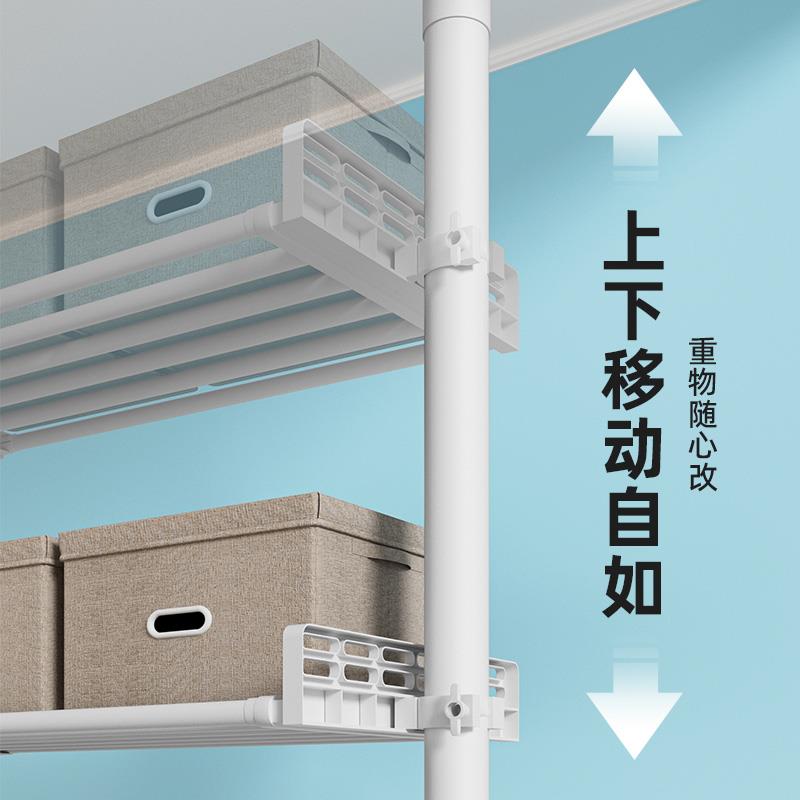 卧室落地衣架顶天立地置物架衣帽间开放式衣柜晾衣架金属衣柜架子