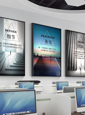 办公室挂画走廊过道励志标语公司企业文化壁画会议室背景墙装饰画